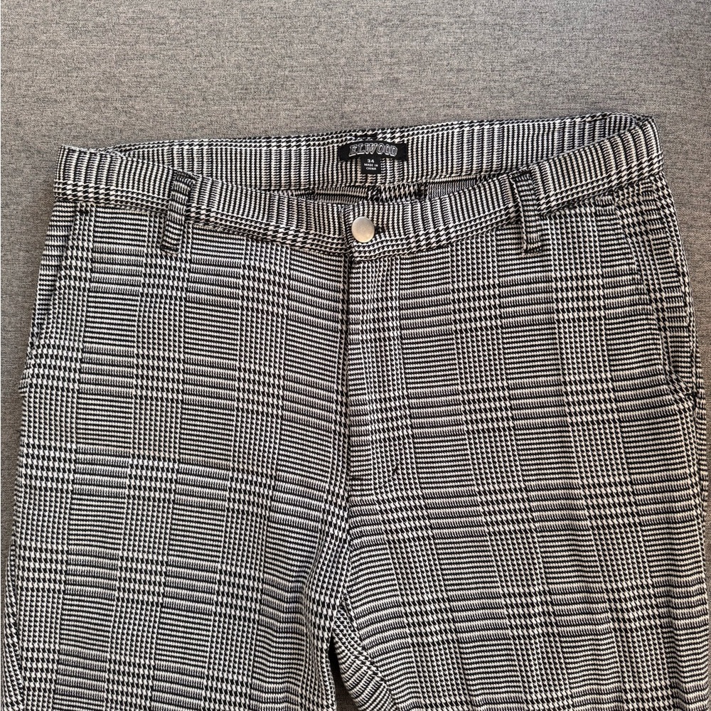 Black and White Houndstooth Pants slim taper chinos